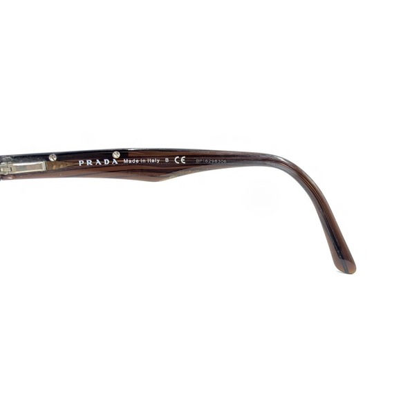 Prada VPR 01M ZXD-1O1 Striped Brown Eyeglasses Frames 52-15 140 Italy Men Women - Picture 9 of 12